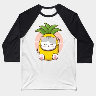 Cute Pineapple Cat Baseball T-Shirt